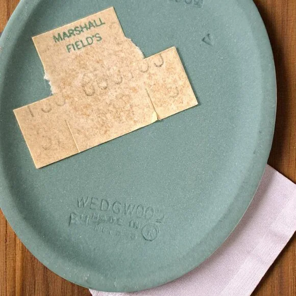Wedgewood Teal Green Blue Sea Shell Trinket Ring Box Rare Jasperware